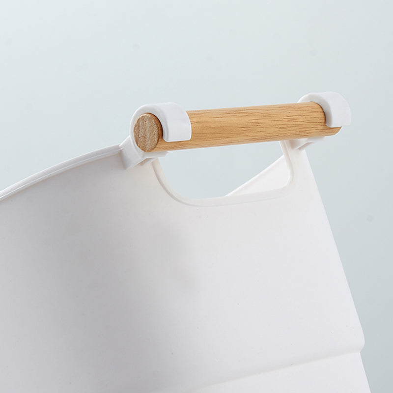 Bathroom storage baskets box organiser container bin with wooden handle - pack of 1